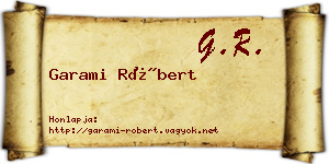 Garami Róbert névjegykártya